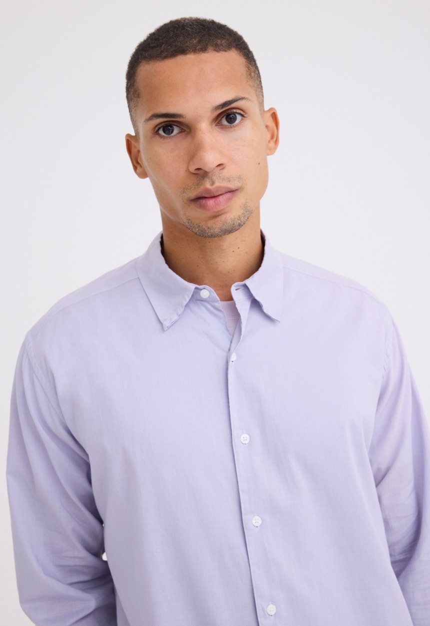 Jac + Jack Folded Collar Cotton Shirt - Orbit Lilac